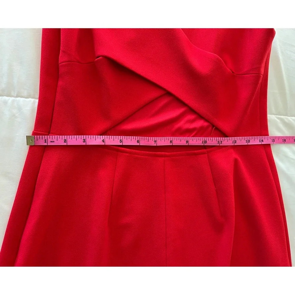 Betsey Johnson Red Sleeveless‎ Scuba Dress  Criss Cross Back Cut out Size 8